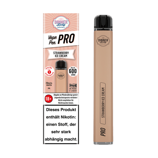 Dinner Lady Vape Pen Pro Strawberry Ice Cream 600