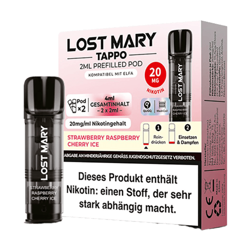 Lost Mary Tappo 2er Pods Strawberry Raspberry Cherry Ice